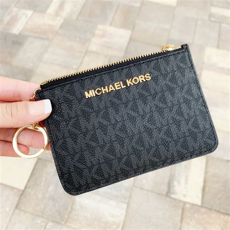 michael kors small black coin purse|Michael Kors key pouch.